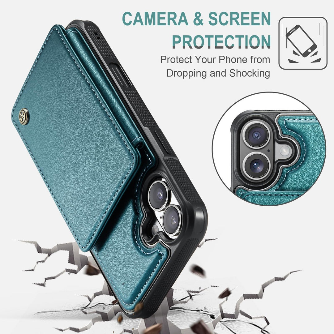 Vinich Shield: iPhone 16 Pro Wallet Case, Purple - DOKUTRONIX