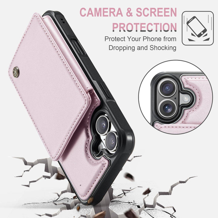 Vinich Shield: iPhone 16 Pro Wallet Case, Purple - DOKUTRONIX