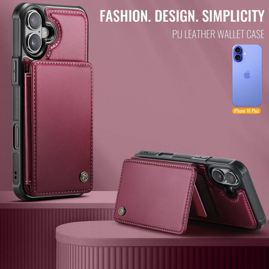 Vinich Shield: iPhone 16 Pro Wallet Case, Purple - DOKUTRONIX