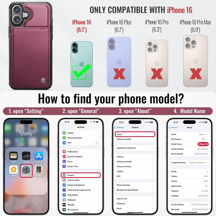 Vinich Shield: iPhone 16 Pro Wallet Case, Purple - DOKUTRONIX