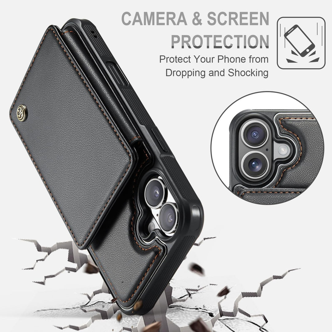 Vinich Shield: iPhone 16 Pro Wallet Case, Purple - DOKUTRONIX