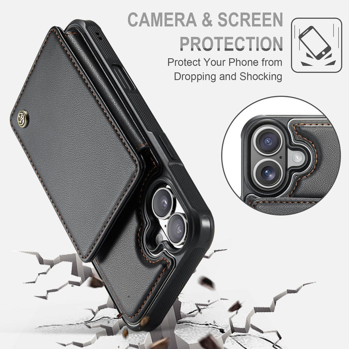 Vinich Shield: iPhone 16 Pro Wallet Case, Purple - DOKUTRONIX