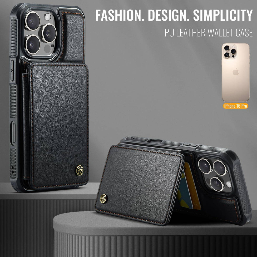 Vinich Shield: iPhone 16 Pro Wallet Case, Purple - DOKUTRONIX