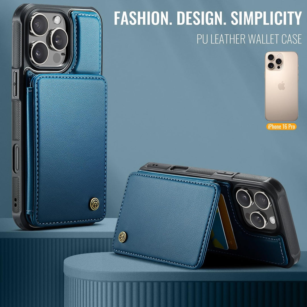 Vinich Shield: iPhone 16 Pro Wallet Case, Purple - DOKUTRONIX