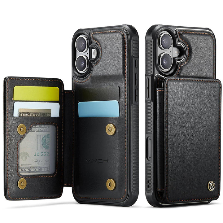 Vinich Shield: iPhone 16 Pro Wallet Case, Purple - DOKUTRONIX