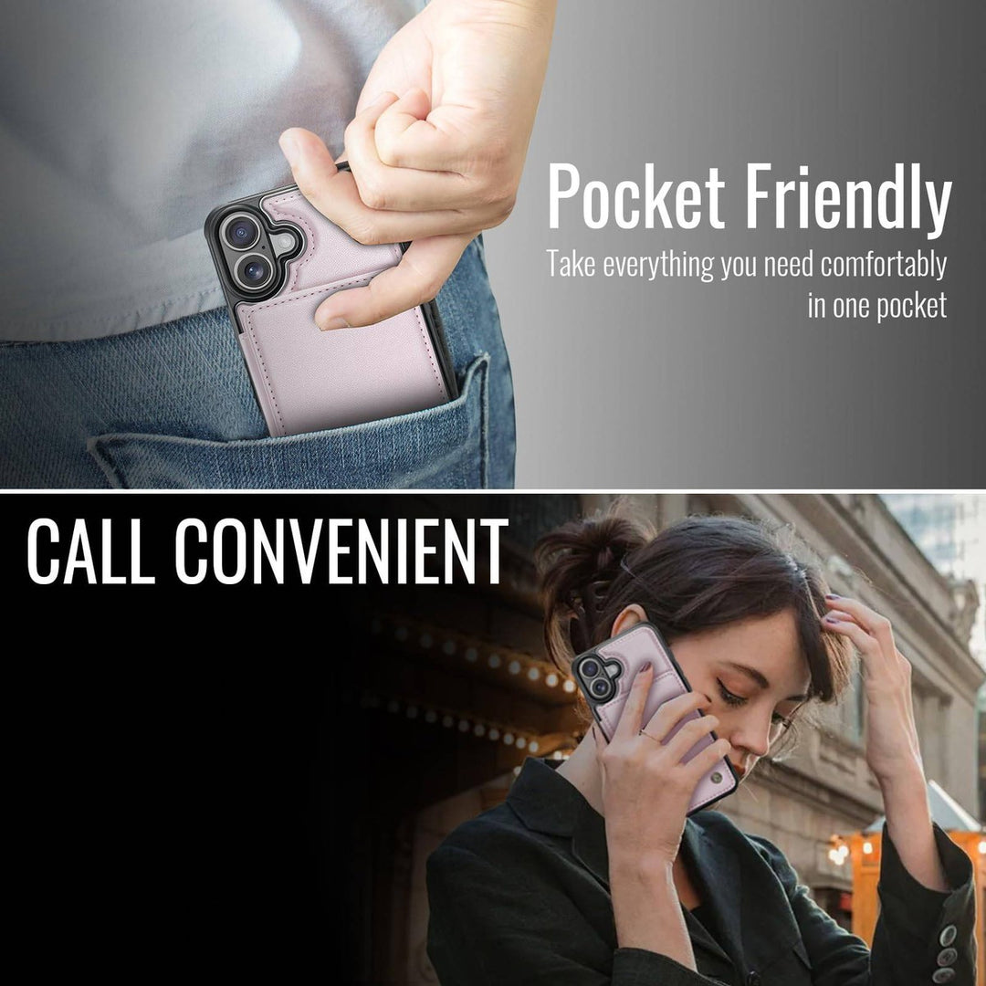 Vinich Shield: iPhone 16 Pro Wallet Case, Purple - DOKUTRONIX