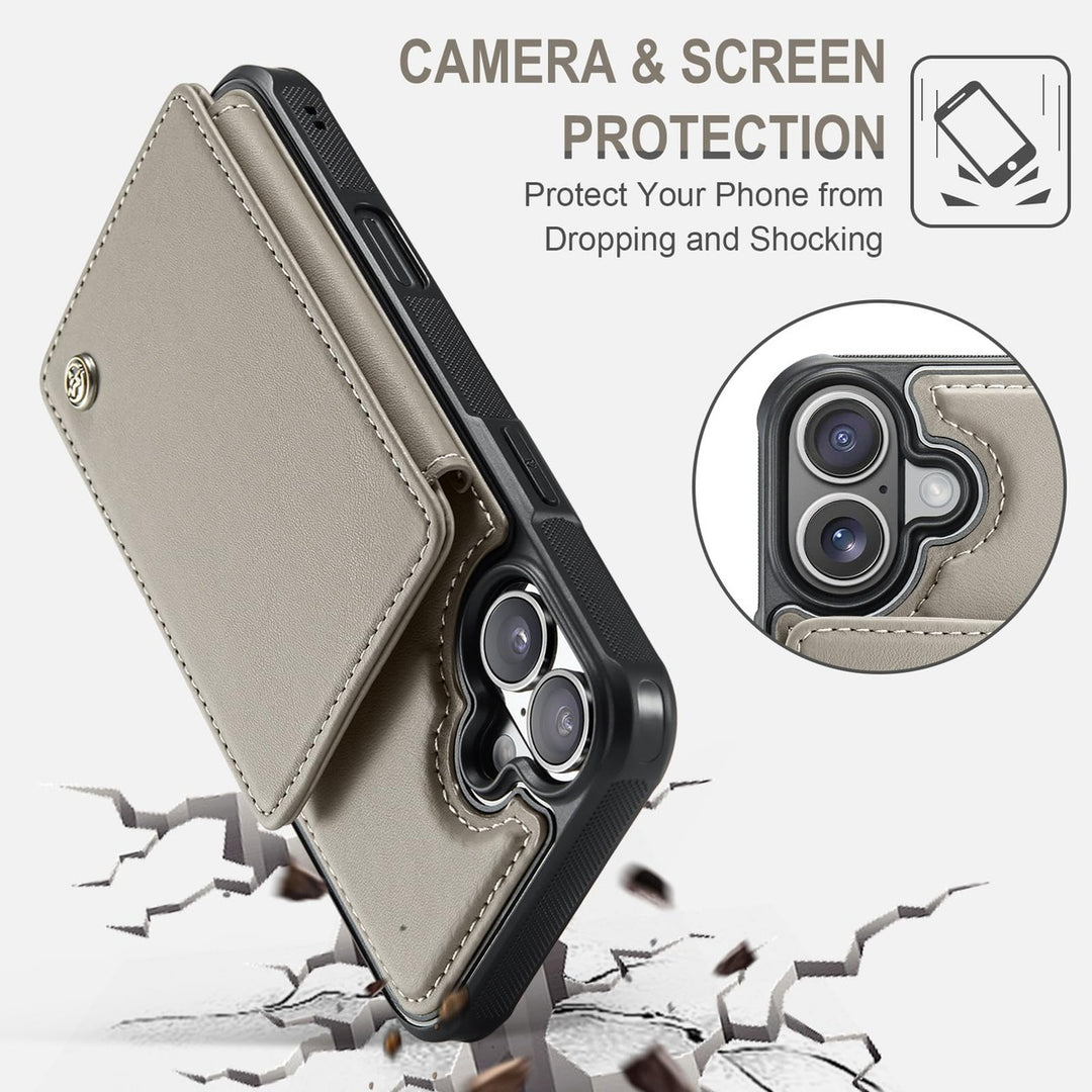 Vinich Shield: iPhone 16 Pro Wallet Case, Purple - DOKUTRONIX