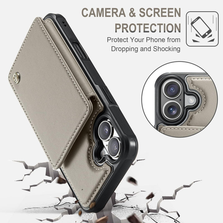 Vinich Shield: iPhone 16 Pro Wallet Case, Purple - DOKUTRONIX