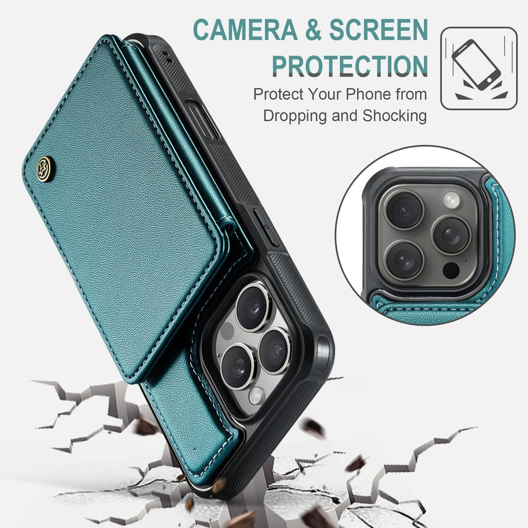 Vinich Shield: iPhone 16 Pro Wallet Case, Purple - DOKUTRONIX