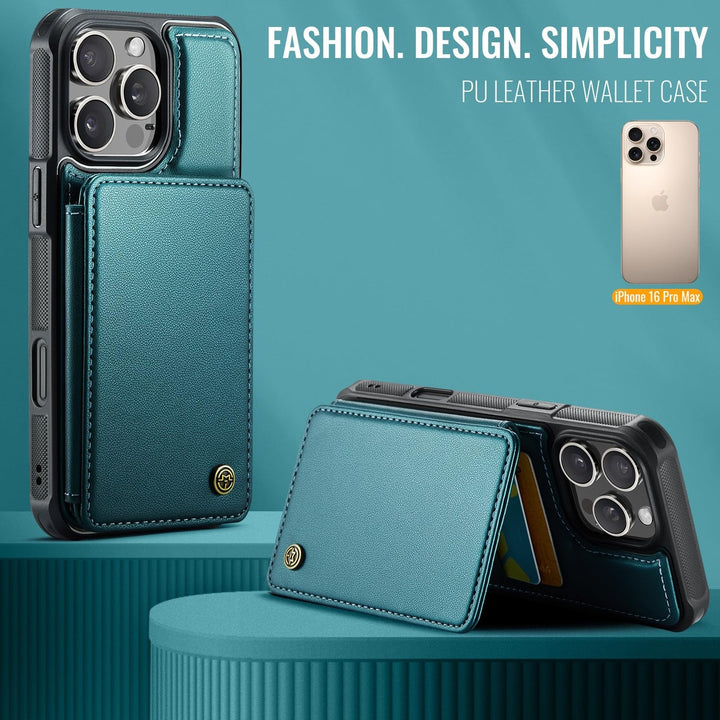 Vinich Shield: iPhone 16 Pro Wallet Case, Purple - DOKUTRONIX