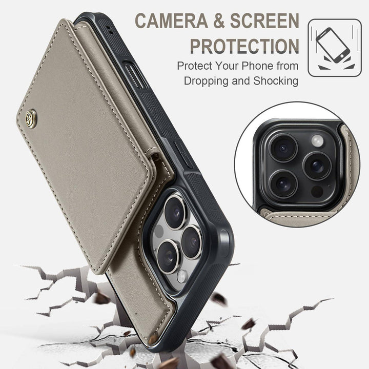 Vinich Shield: iPhone 16 Pro Wallet Case, Purple - DOKUTRONIX