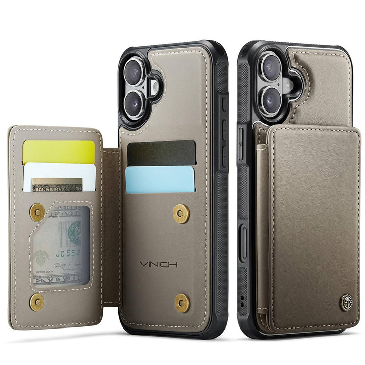 Vinich Shield: iPhone 16 Pro Wallet Case, Purple - DOKUTRONIX