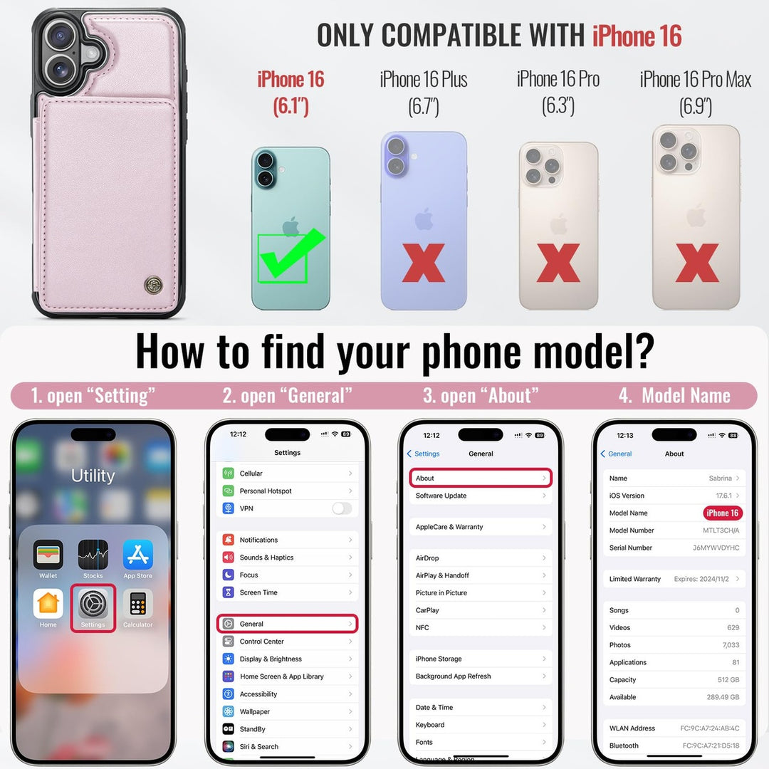 Vinich Shield: iPhone 16 Pro Wallet Case, Purple - DOKUTRONIX