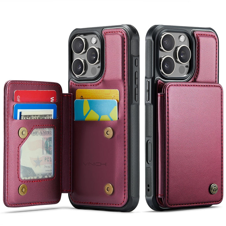 Vinich Shield: iPhone 16 Pro Wallet Case, Purple - DOKUTRONIX