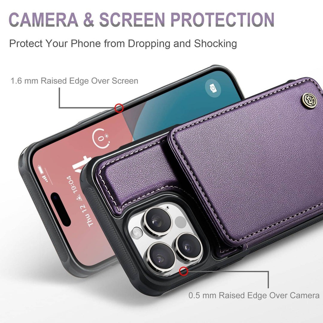 Vinich Shield: iPhone 16 Pro Wallet Case, Purple - DOKUTRONIX