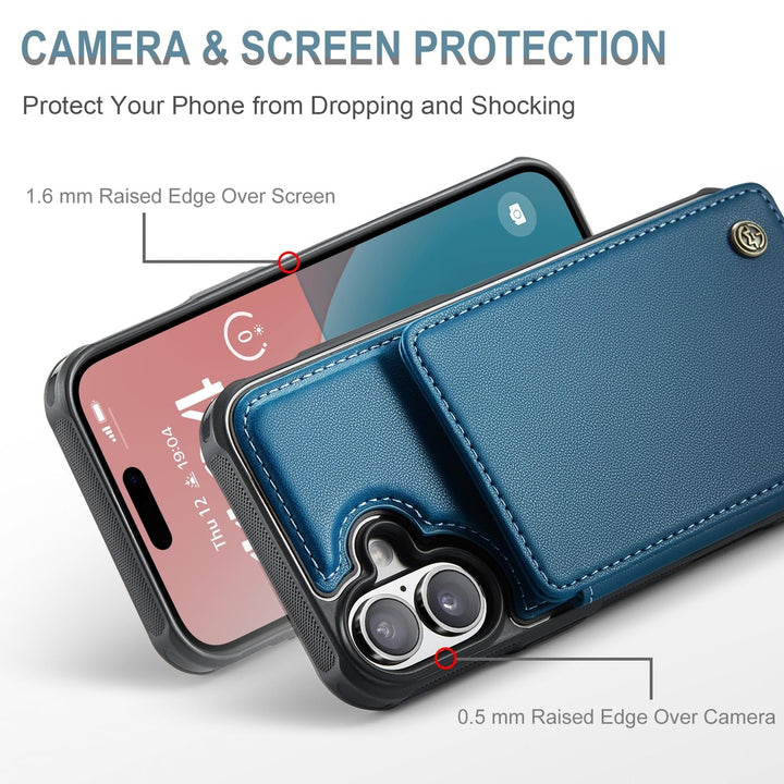 Vinich Shield: iPhone 16 Pro Wallet Case, Purple - DOKUTRONIX