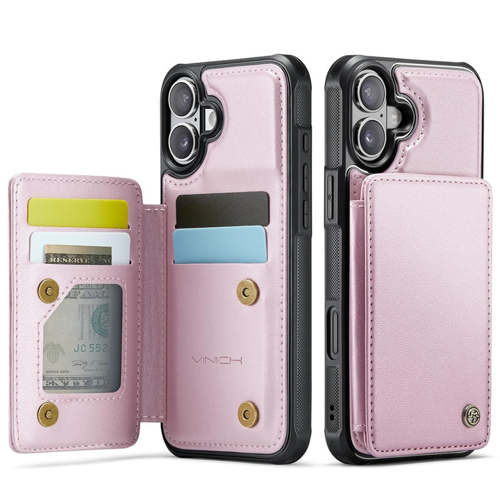 Vinich Shield: iPhone 16 Pro Wallet Case, Purple - DOKUTRONIX