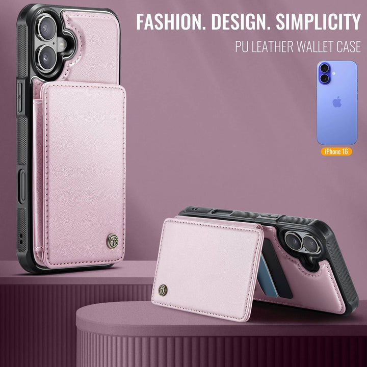 Vinich Shield: iPhone 16 Pro Wallet Case, Purple - DOKUTRONIX