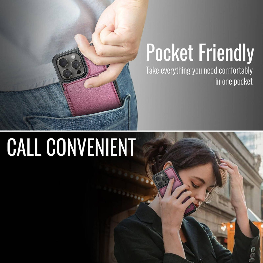 Vinich Shield: iPhone 16 Pro Wallet Case, Purple - DOKUTRONIX