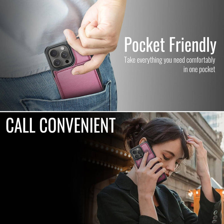 Vinich Shield: iPhone 16 Pro Wallet Case, Purple - DOKUTRONIX