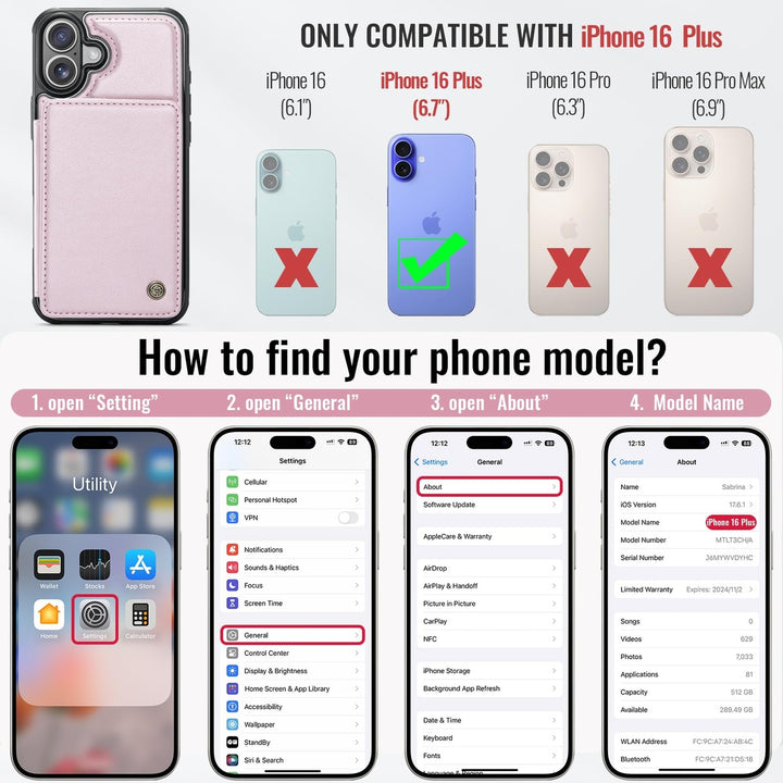 Vinich Shield: iPhone 16 Pro Wallet Case, Purple - DOKUTRONIX