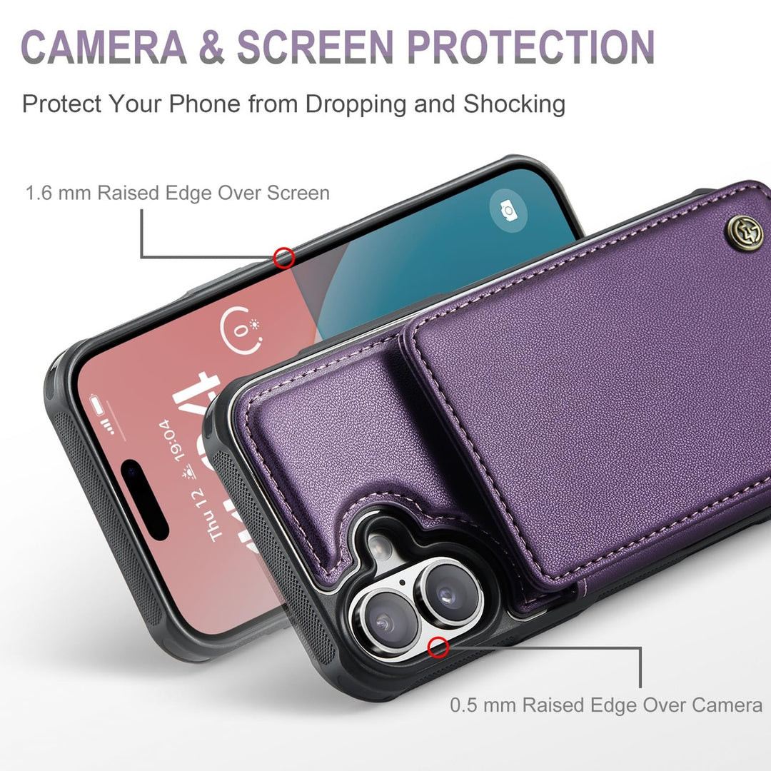 Vinich Shield: iPhone 16 Pro Wallet Case, Purple - DOKUTRONIX