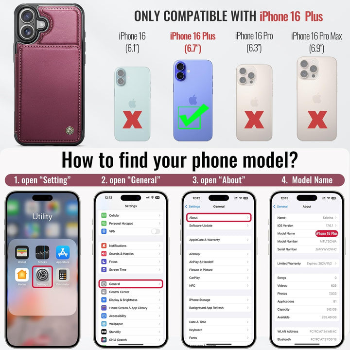 Vinich Shield: iPhone 16 Pro Wallet Case, Purple - DOKUTRONIX