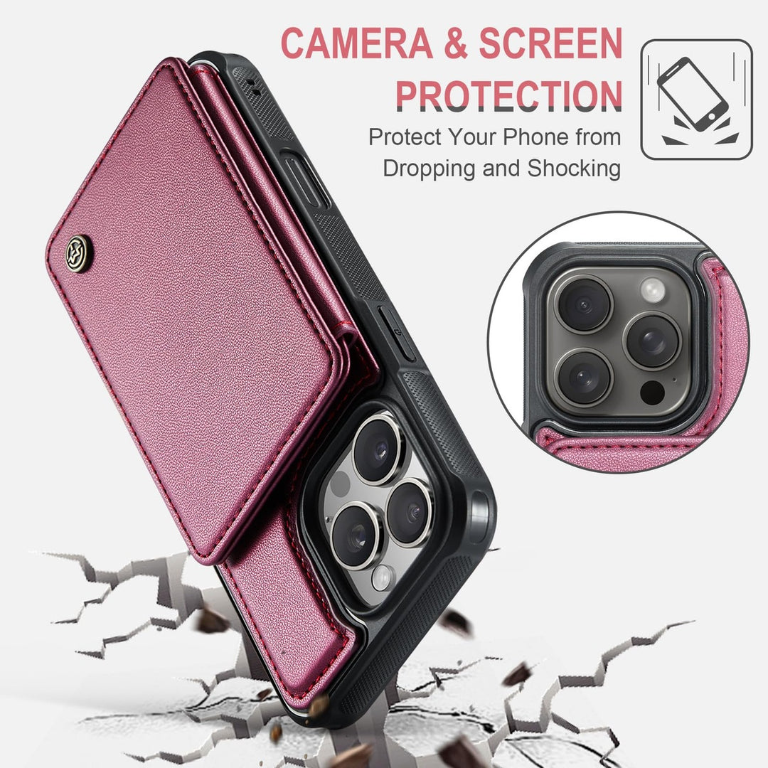 Vinich Shield: iPhone 16 Pro Wallet Case, Purple - DOKUTRONIX