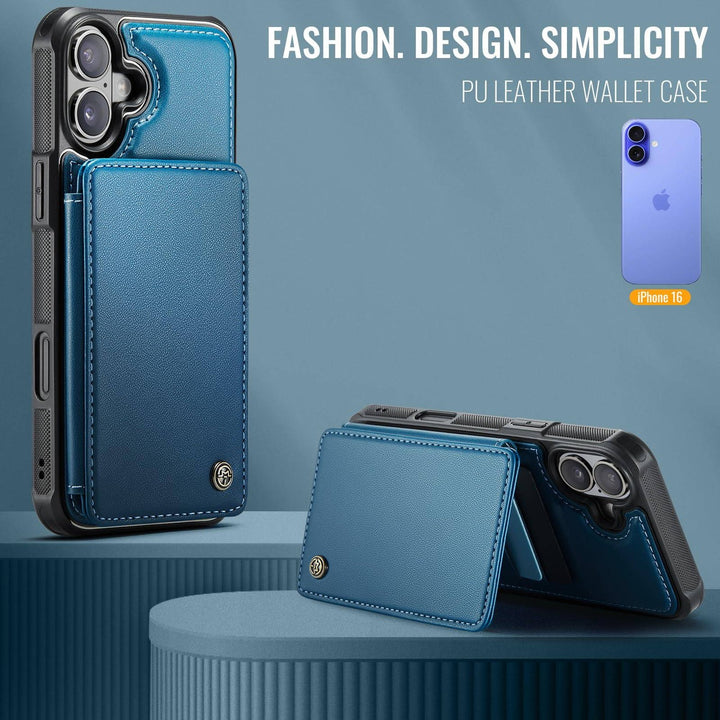 Vinich Shield: iPhone 16 Pro Wallet Case, Purple - DOKUTRONIX