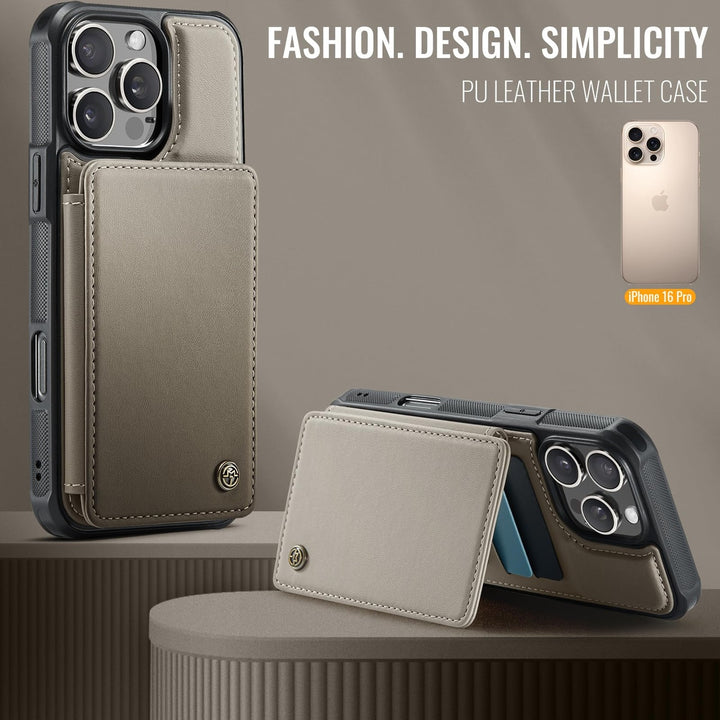 Vinich Shield: iPhone 16 Pro Wallet Case, Purple - DOKUTRONIX