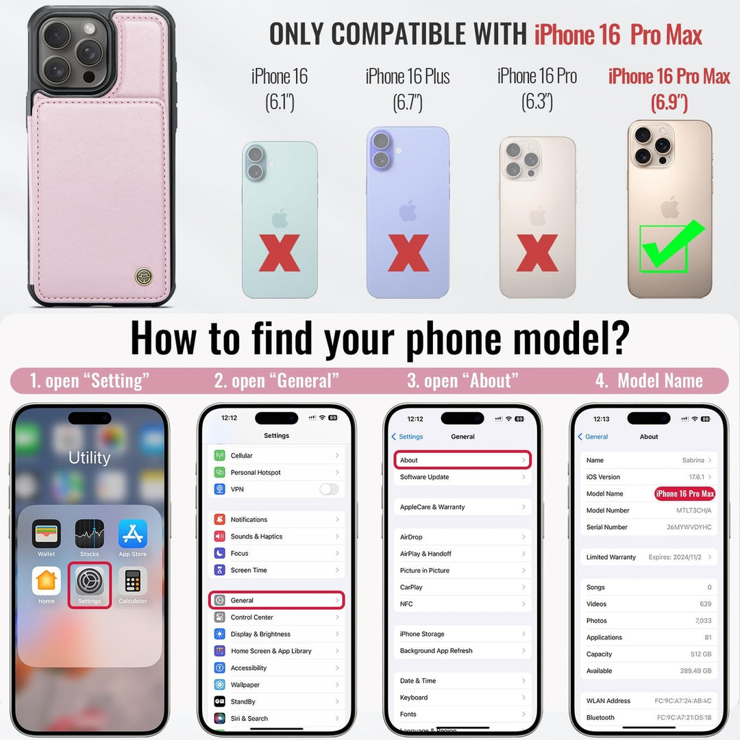 Vinich Shield: iPhone 16 Pro Wallet Case, Purple - DOKUTRONIX