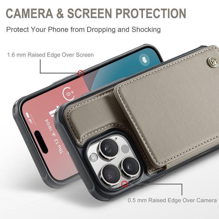 Vinich Shield: iPhone 16 Pro Wallet Case, Purple - DOKUTRONIX