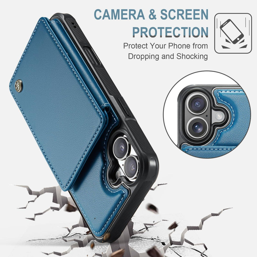 Vinich Shield: iPhone 16 Pro Wallet Case, Purple - DOKUTRONIX