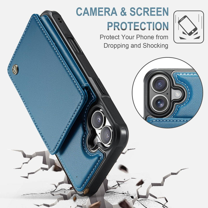 Vinich Shield: iPhone 16 Pro Wallet Case, Purple - DOKUTRONIX