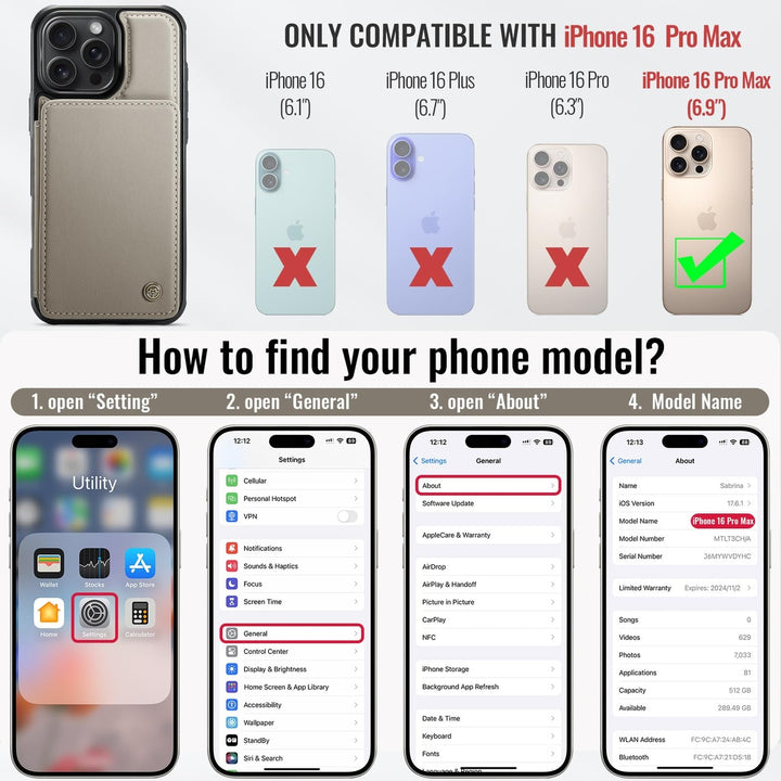 Vinich Shield: iPhone 16 Pro Wallet Case, Purple - DOKUTRONIX