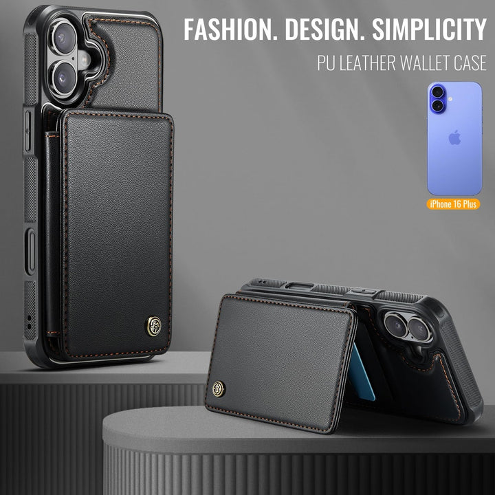 Vinich Shield: iPhone 16 Pro Wallet Case, Purple - DOKUTRONIX