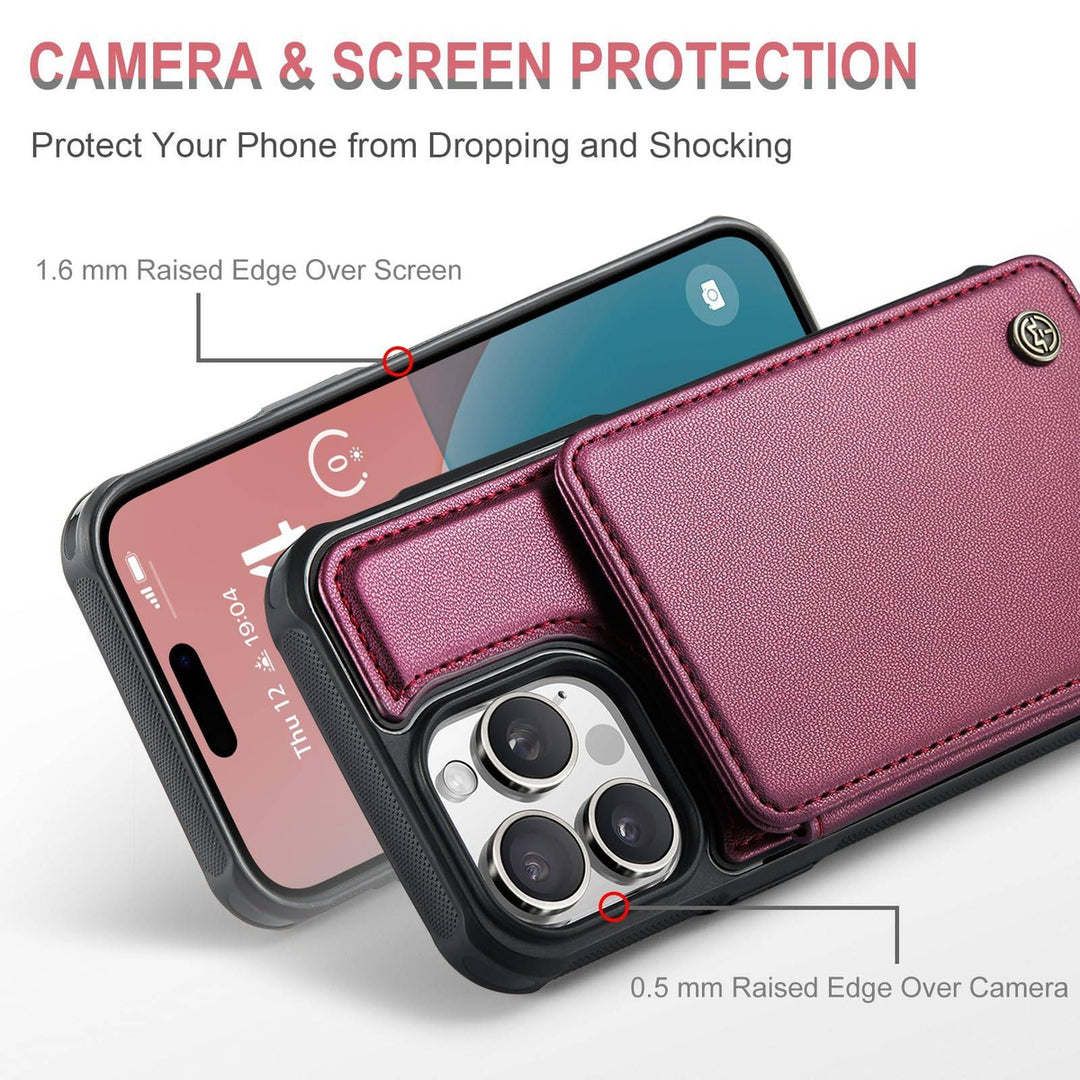 Vinich Shield: iPhone 16 Pro Wallet Case, Purple - DOKUTRONIX