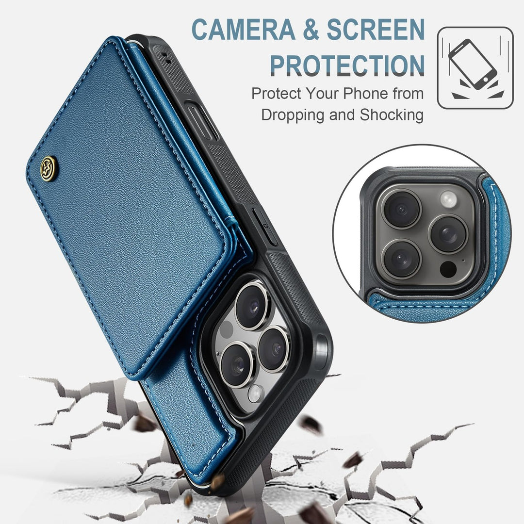 Vinich Shield: iPhone 16 Pro Wallet Case, Purple - DOKUTRONIX