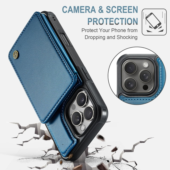 Vinich Shield: iPhone 16 Pro Wallet Case, Purple - DOKUTRONIX