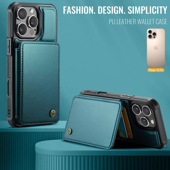 Vinich Shield: iPhone 16 Pro Wallet Case, Purple - DOKUTRONIX