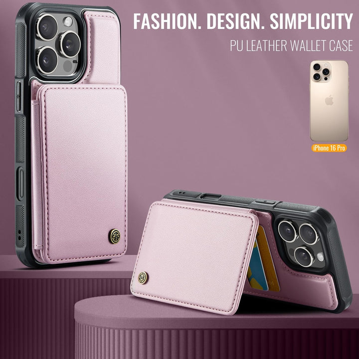 Vinich Shield: iPhone 16 Pro Wallet Case, Purple - DOKUTRONIX