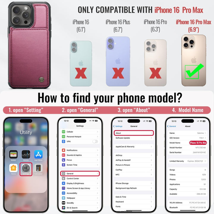 Vinich Shield: iPhone 16 Pro Wallet Case, Purple - DOKUTRONIX