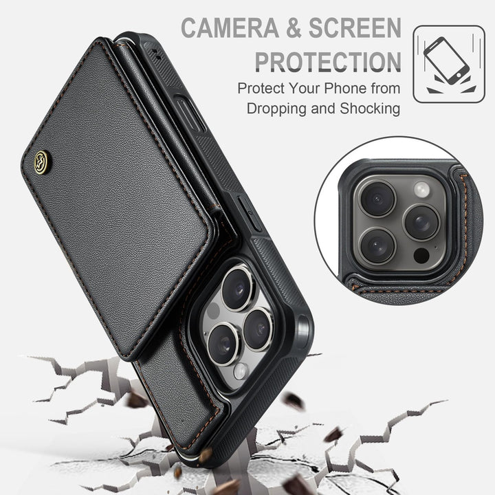 Vinich Shield: iPhone 16 Pro Wallet Case, Purple - DOKUTRONIX