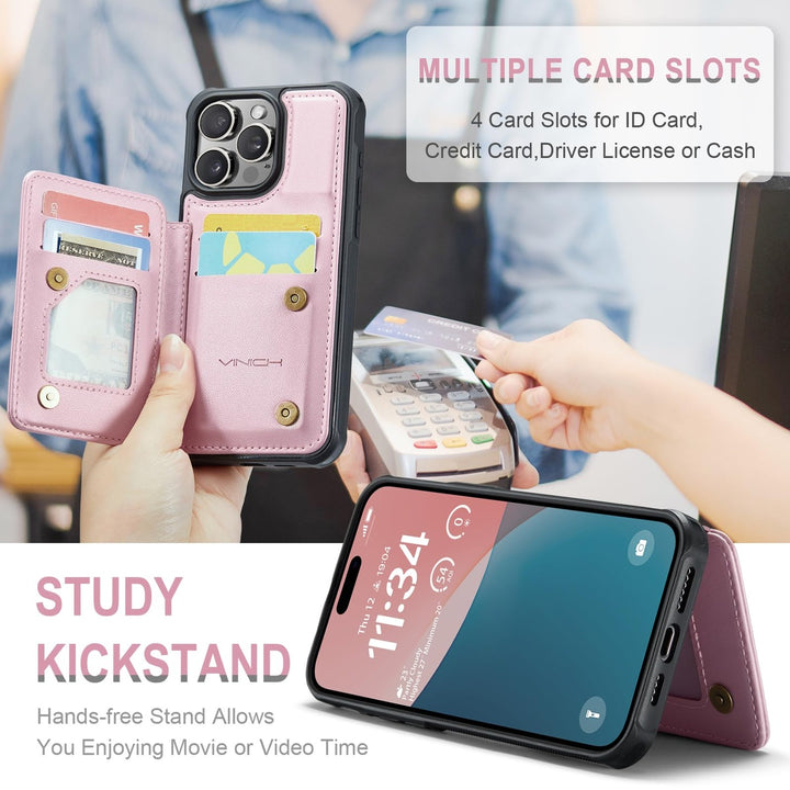 Vinich Shield: iPhone 16 Pro Wallet Case, Purple - DOKUTRONIX