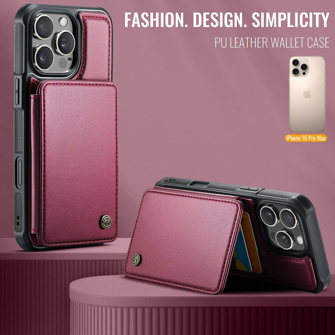 Vinich Shield: iPhone 16 Pro Wallet Case, Purple - DOKUTRONIX