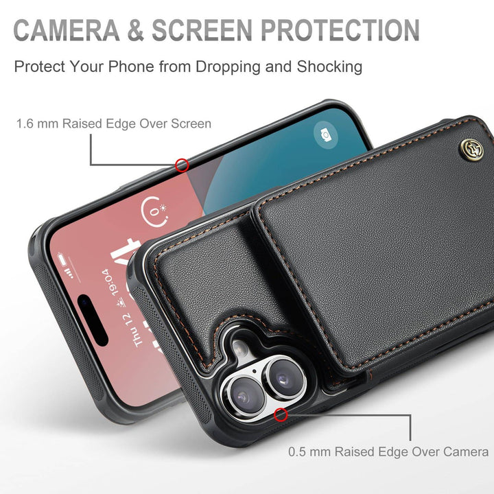 Vinich Shield: iPhone 16 Pro Wallet Case, Purple - DOKUTRONIX