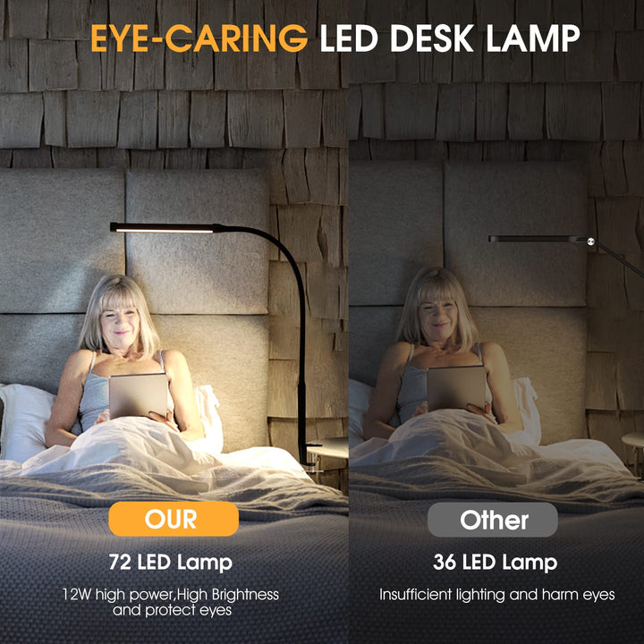 FlexiGlow LED Desk Lamp - Eye-Caring Clip Light - DOKUTRONIX