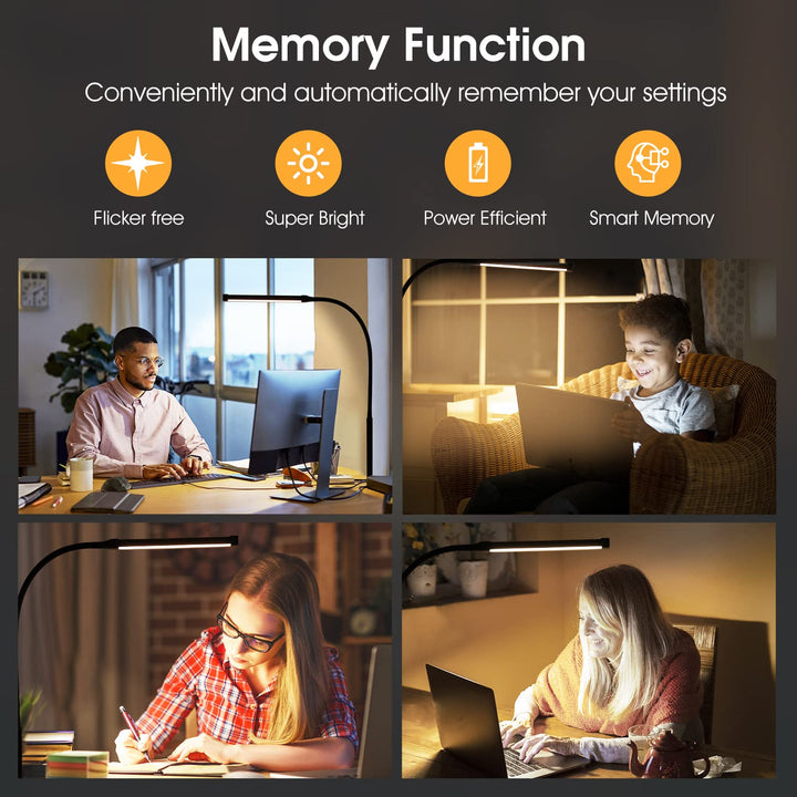 FlexiGlow LED Desk Lamp - Eye-Caring Clip Light - DOKUTRONIX