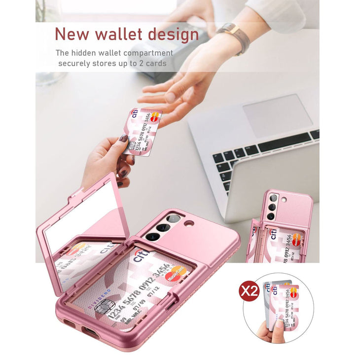 WeLoveCase Galaxy S22 Wallet & Mirror Cover - Purple - DOKUTRONIX