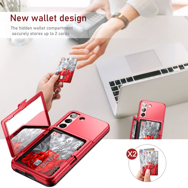 WeLoveCase Galaxy S22 Wallet & Mirror Cover - Purple - DOKUTRONIX